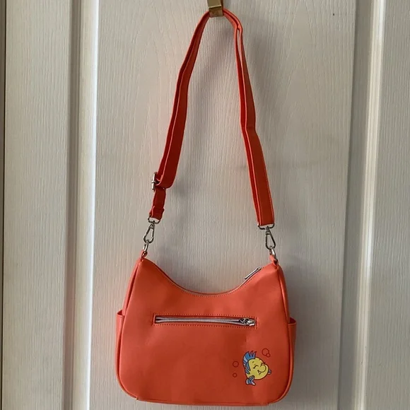 New Disney Loungefly Little Mermaid Flounder Purse - Picture 3 of 5